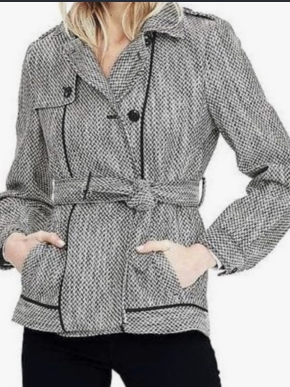 Banana Republic Black and White  Coat Jacket
